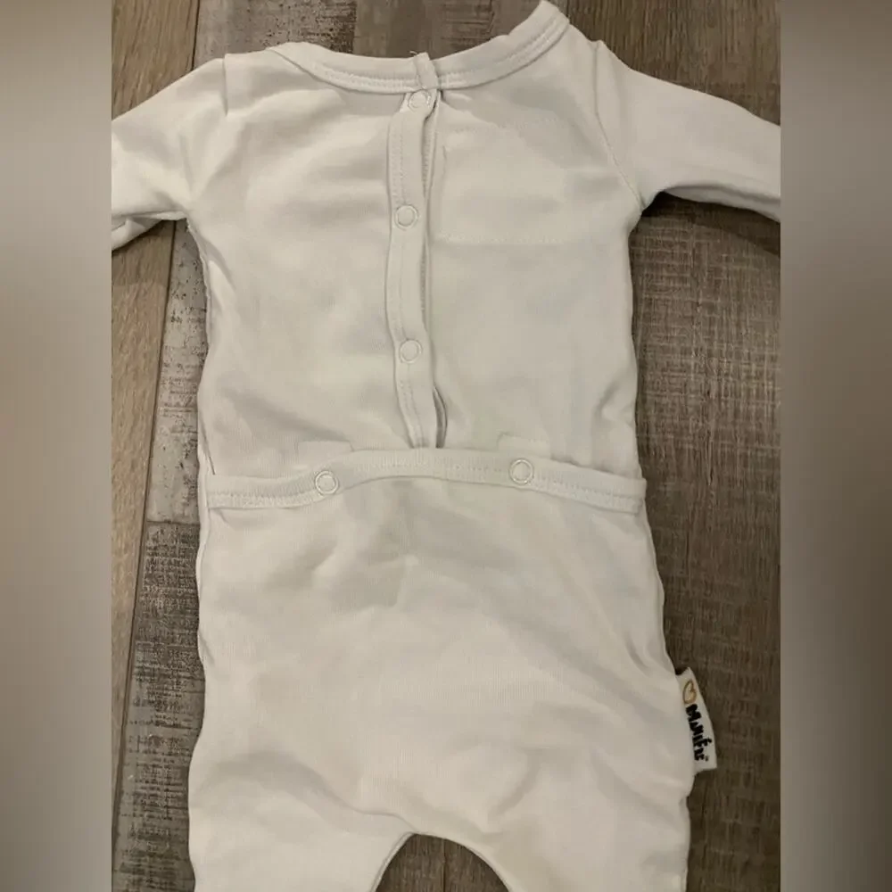 Maniere Child Smocked Anchor Footie 1M White Infant Sailor One Piece EUC